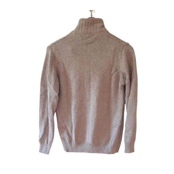 Oscar De La Renta Tan Sherpa Collar Sweater Size S - Picture 6 of 9